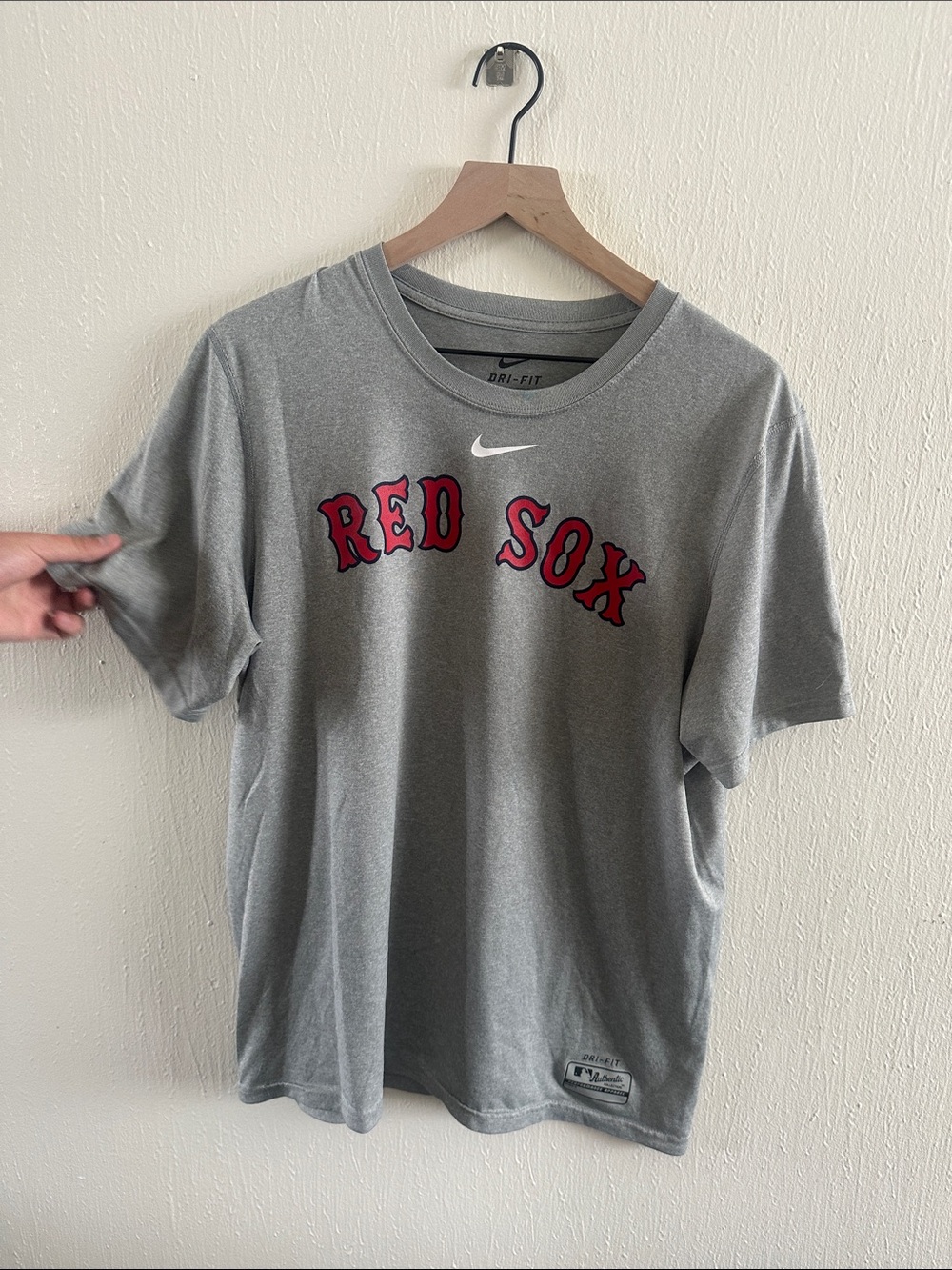 Nike Gray Red Sox Dri-FIT Short Sleeve Tee